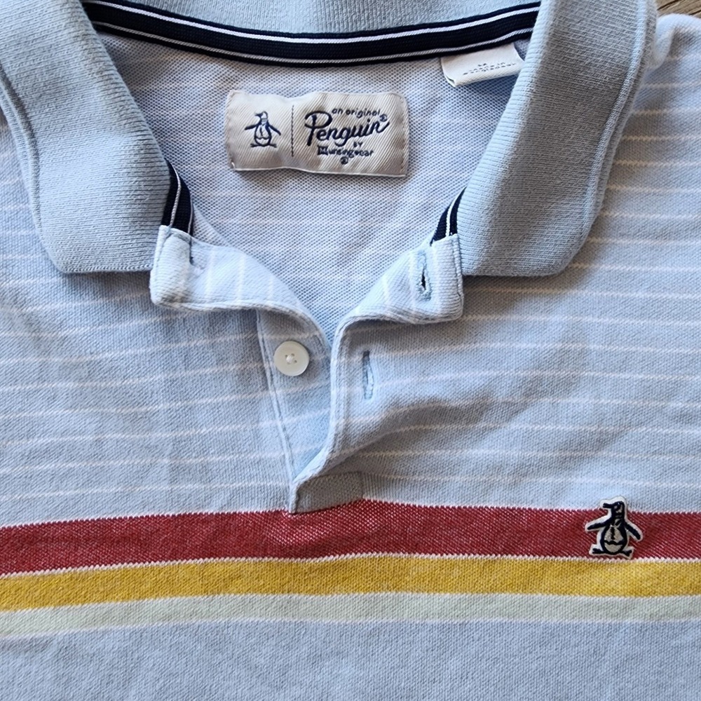 🐧Original Penguin Polo Shirt. Blokecore Colorblock preppy streetwear Y2K RETRO